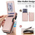 iPhone 17e / 16e Retro Faux Leather Detachable Spring Loaded Card Bag Magnetic RFID Phone Case - Rose Gold