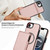 iPhone 17e / 16e Retro Faux Leather Detachable Spring Loaded Card Bag Magnetic RFID Phone Case - Rose Gold