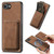 iPhone 17e / 16e Retro Leather Card Bag Magnetic Phone Case - Brown