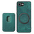 iPhone 17e / 16e Retro Leather Card Bag Magnetic Phone Case - Green