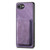 iPhone 17e / 16e Retro Leather Card Bag Magnetic Phone Case - Purple