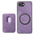 iPhone 17e / 16e Retro Leather Card Bag Magnetic Phone Case - Purple