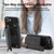 iPhone 17e / 16e Retro Leather Zipper Wallet Back Phone Case - Black