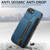 iPhone 17e / 16e Retro Leather Zipper Wallet Back Phone Case - Blue