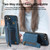 iPhone 17e / 16e Retro Leather Zipper Wallet Back Phone Case - Blue