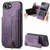 iPhone 17e / 16e Retro Leather Zipper Wallet Back Phone Case - Purple