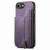iPhone 17e / 16e Retro Leather Zipper Wallet Back Phone Case - Purple