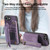 iPhone 17e / 16e Retro Leather Zipper Wallet Back Phone Case - Purple