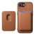 iPhone 17e / 16e Retro Magsafe Card Bag PU Back Cover Phone Case - Brown