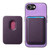 iPhone 17e / 16e Retro Magsafe Card Bag PU Back Cover Phone Case - Purple