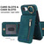 iPhone 17e / 16e Retro Ring and Zipper RFID Card Slot Phone Case - Blue