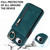 iPhone 17e / 16e Retro Ring and Zipper RFID Card Slot Phone Case - Blue