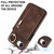 iPhone 17e / 16e Retro Ring and Zipper RFID Card Slot Phone Case - Brown
