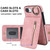 iPhone 17e / 16e Retro Ring and Zipper RFID Card Slot Phone Case - Pink