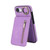 iPhone 17e / 16e Retro Ring and Zipper RFID Card Slot Phone Case - Purple