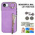 iPhone 17e / 16e Retro Ring and Zipper RFID Card Slot Phone Case - Purple