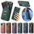 iPhone 17e / 16e Retro Skin-feel Ring Card Bag Phone Case with Hang Loop - Blue