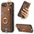 iPhone 17e / 16e Retro Skin-feel Ring Card Bag Phone Case with Hang Loop - Brown