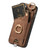 iPhone 17e / 16e Retro Skin-feel Ring Card Bag Phone Case with Hang Loop - Brown