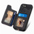 iPhone 17e / 16e Retro Skin-feel Ring Multi-card Wallet Phone Case - Black