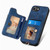 iPhone 17e / 16e Retro Skin-feel Ring Multi-card Wallet Phone Case - Blue
