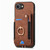 iPhone 17e / 16e Retro Skin-feel Ring Multi-card Wallet Phone Case - Brown