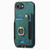 iPhone 17e / 16e Retro Skin-feel Ring Multi-card Wallet Phone Case - Green