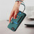 iPhone 17e / 16e Retro Skin-feel Ring Multi-card Wallet Phone Case - Green