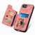 iPhone 17e / 16e Retro Skin-feel Ring Multi-card Wallet Phone Case - Pink