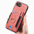 iPhone 17e / 16e Retro Skin-feel Ring Multi-card Wallet Phone Case - Pink