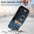 iPhone 17e / 16e Retro Splitable Magnetic Stand Card Bag Leather Phone Case - Blue