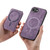 iPhone 17e / 16e Retro Splitable Magnetic Stand Card Bag Leather Phone Case - Purple