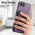 iPhone 17e / 16e Retro Splitable Magnetic Stand Card Bag Leather Phone Case - Purple