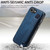 iPhone 17e / 16e Retro Wristband Holder Leather Back Phone Case - Blue