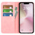 iPhone 17e / 16e Retro-skin Magnetic Suction Leather Phone Case - Pink