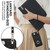 iPhone 17e / 16e Rhombic Texture Card Bag Phone Case with Long Lanyard - Black