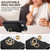 iPhone 17e / 16e Rhombic Texture Card Bag Phone Case with Long Lanyard - Black