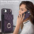 iPhone 17e / 16e Rhombic Texture Card Bag Phone Case with Long Lanyard - Dark Purple