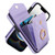 iPhone 17e / 16e Rhombic Texture Card Bag Phone Case with Long Lanyard - Light Purple