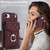 iPhone 17e / 16e Rhombic Texture Card Bag Phone Case with Long Lanyard - Wine Red