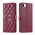 iPhone 17e / 16e Ring Buckle Rhombic Leather Phone Case - Red