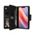 iPhone 17e / 16e Rivet Buckle 9 Cards Three Fold Leather Phone Case - Black