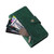 iPhone 17e / 16e Rivet Buckle 9 Cards Three Fold Leather Phone Case - Green