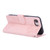 iPhone 17e / 16e Rose Flower Embossed 3-Card Slots Leather Phone Case - Pink