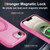 iPhone 17e / 16e Rotating Pivot Bracket Magnetic Phone Case - Rose Red