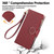iPhone 17e / 16e Round Buckle Zipper Wallet Leather Phone Case with Crossbody Strap - Red