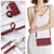 iPhone 17e / 16e Round Buckle Zipper Wallet Leather Phone Case with Crossbody Strap - Red