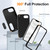 iPhone 17e / 16e Rugged PC + Silicone Phone Case with Holder - Black