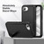 iPhone 17e / 16e Rugged PC + Silicone Phone Case with Holder - Black