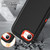 iPhone 17e / 16e Rugged PC + Silicone Phone Case with Holder - Black+Orange